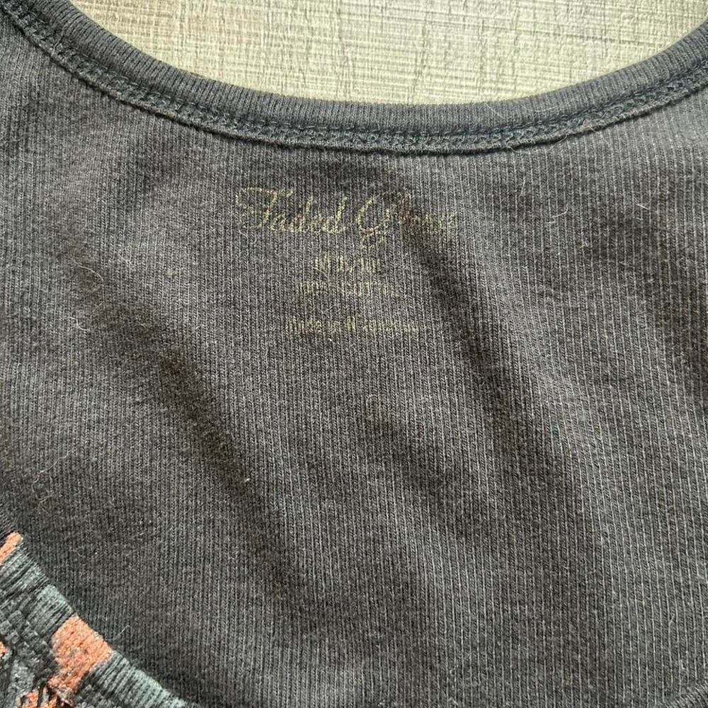 Y2K Rhinestone Floral‎ Tank Top – Black Copper Graphic - Size M/L - Picture 7 of 8